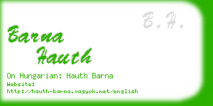 barna hauth business card